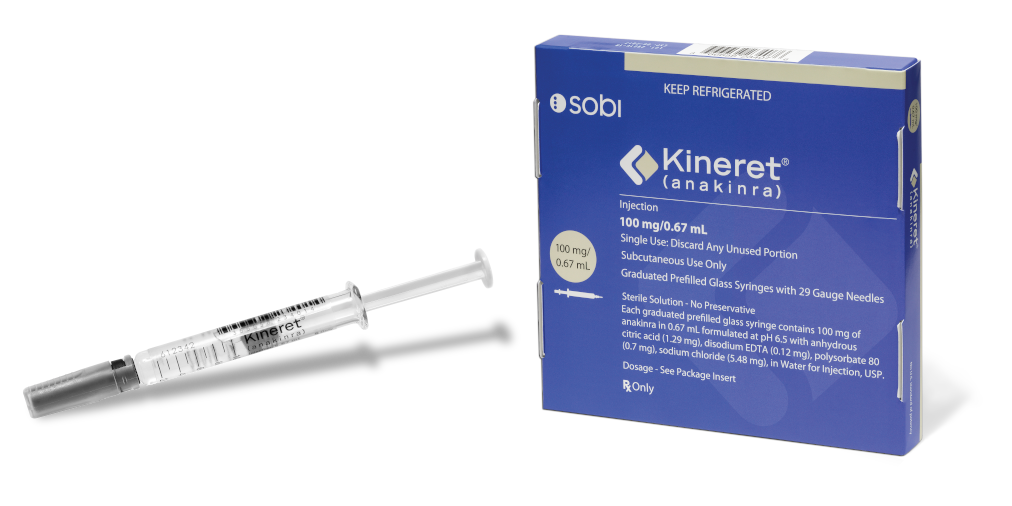KINERET syringe and packaging