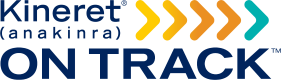 The KINERET On Track logo and generic name (anakinra)