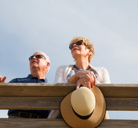 Woman enjoying being outside with her husband